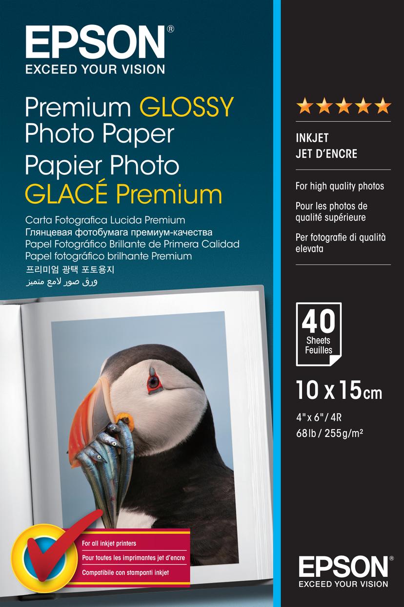 Epson Papper Photo Premium Glossy 10X15cm 40-ark 255G