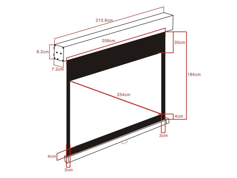 Multibrackets Projektorin valkokangas Deluxe manuaalisella lukituksella 4: 3 100"