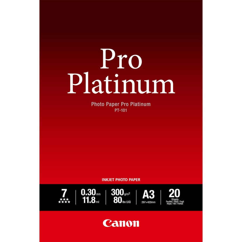 Canon Papper Photo Pro Platinum Pt-101 A3 20-ark 300G