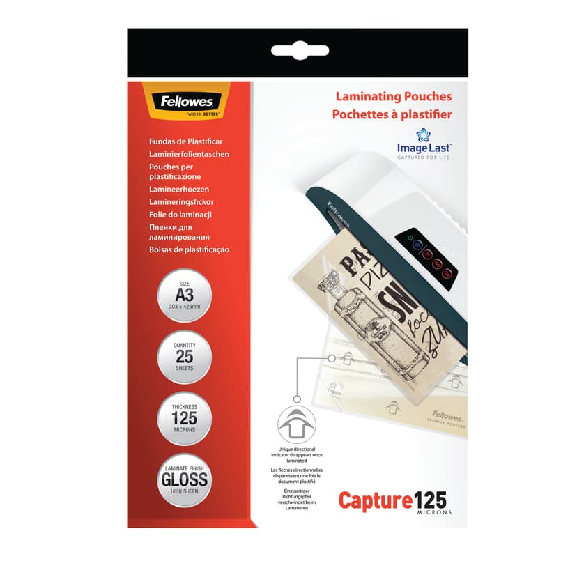 Fellowes Lamineringsficka 125 µm A3 25 st
