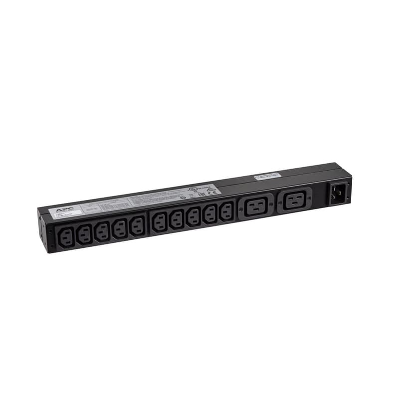 APC RACK PDU BASIC 1 U 16A 230V strømdistribusjonsenhet (PDU) 12 AC-utganger 0U/1U Sort