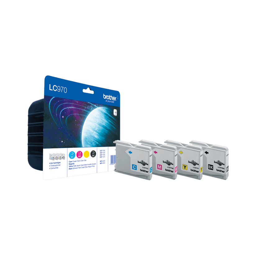 Brother Bläck Kit LC970 Value Pack 1XBK,C,M,Y #DK