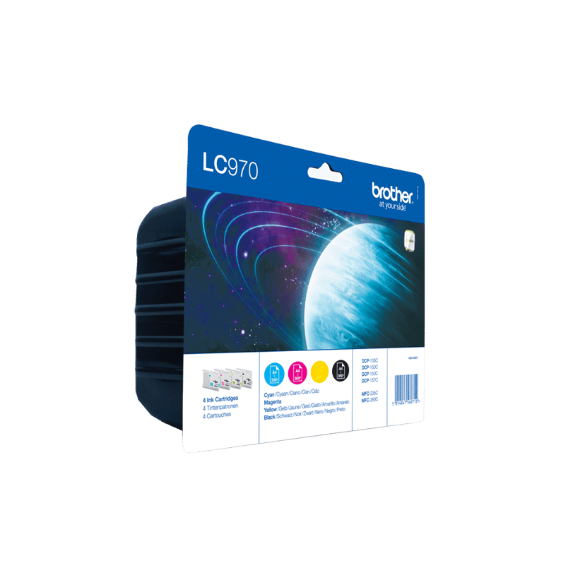 Brother Bläck Kit LC970 Value Pack 1XBK,C,M,Y #DK