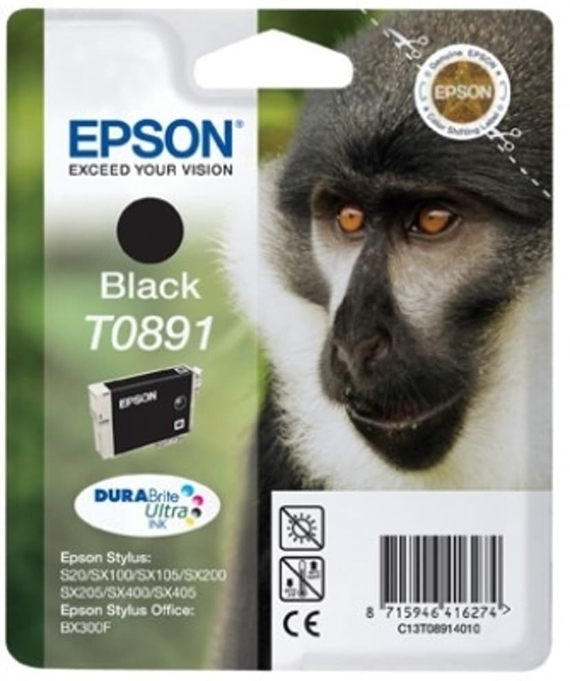 Epson Inkt Zwart T0891 - STYLUS SX100/SX105