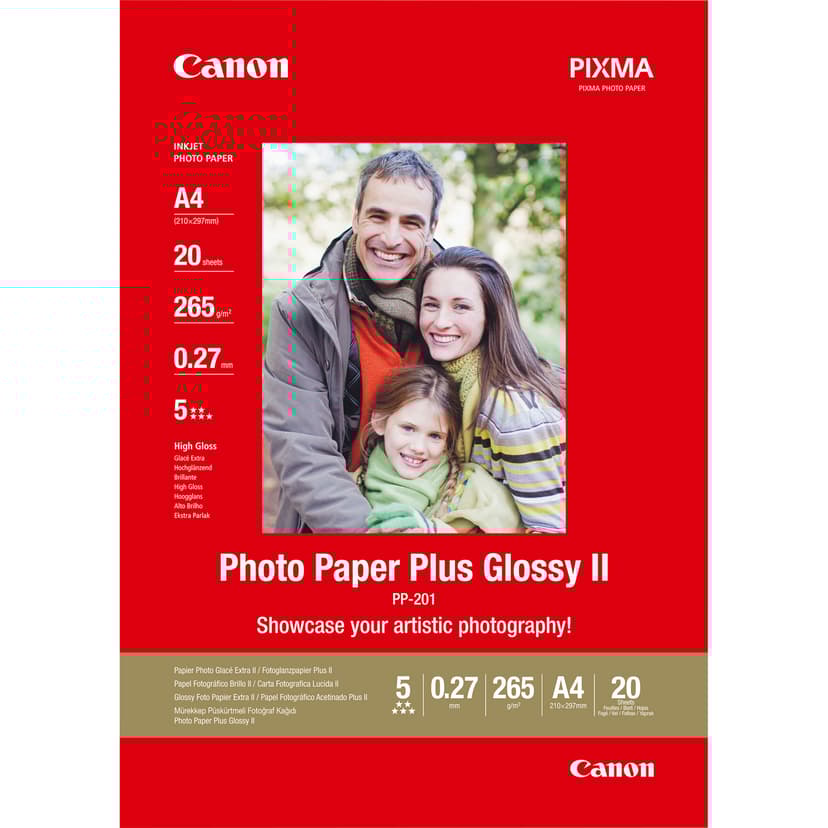 Canon Papir Photo+ Glossy II PP-201 A4 20-Ark 265g