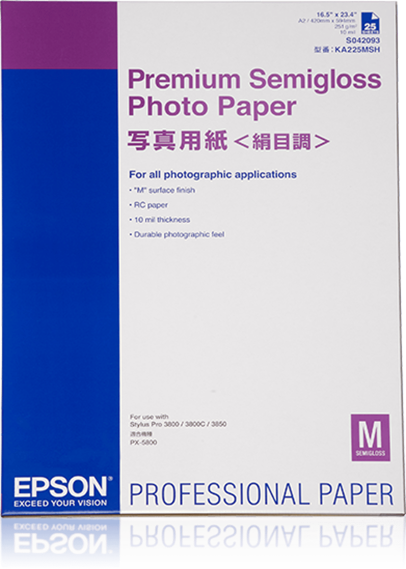 Epson Papir Photo Premium Semi Glossy A2 25-Ark 250g