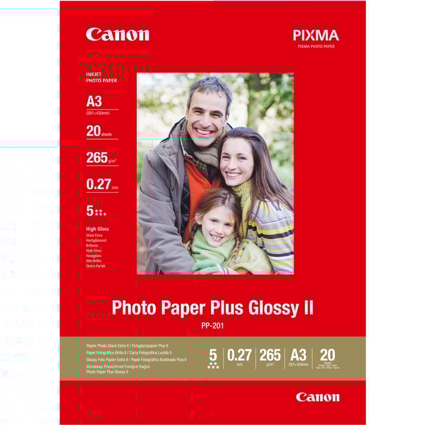 Canon Papir Photo+ Glossy II PP-201 A3 20-Ark 275g