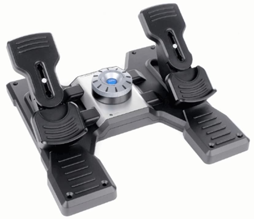 Logitech Pro Flight Rudder Pedals Silver, Svart