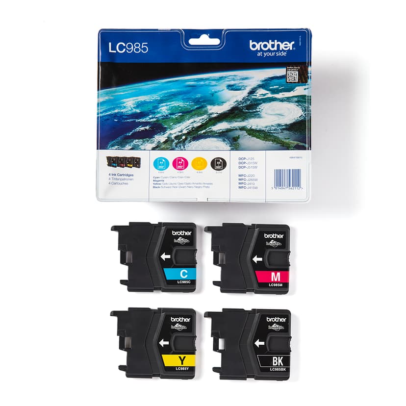 Brother Blekk Kit LC985 (B,C,M,Y) - DCP-J125