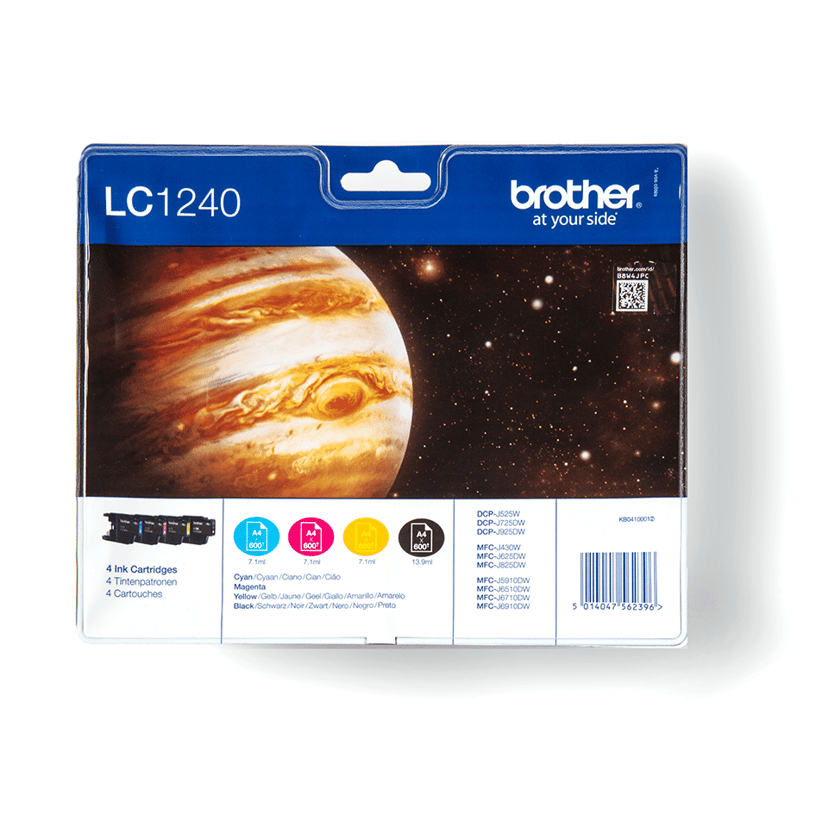 Brother Bläck Kit (B/C/Y/M) LC1240VALBPDR - MFC-J6510DW