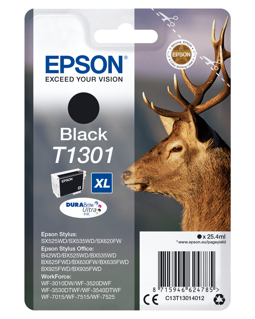 Epson Bläck Svart T1301 XL - BX320FW/525WD