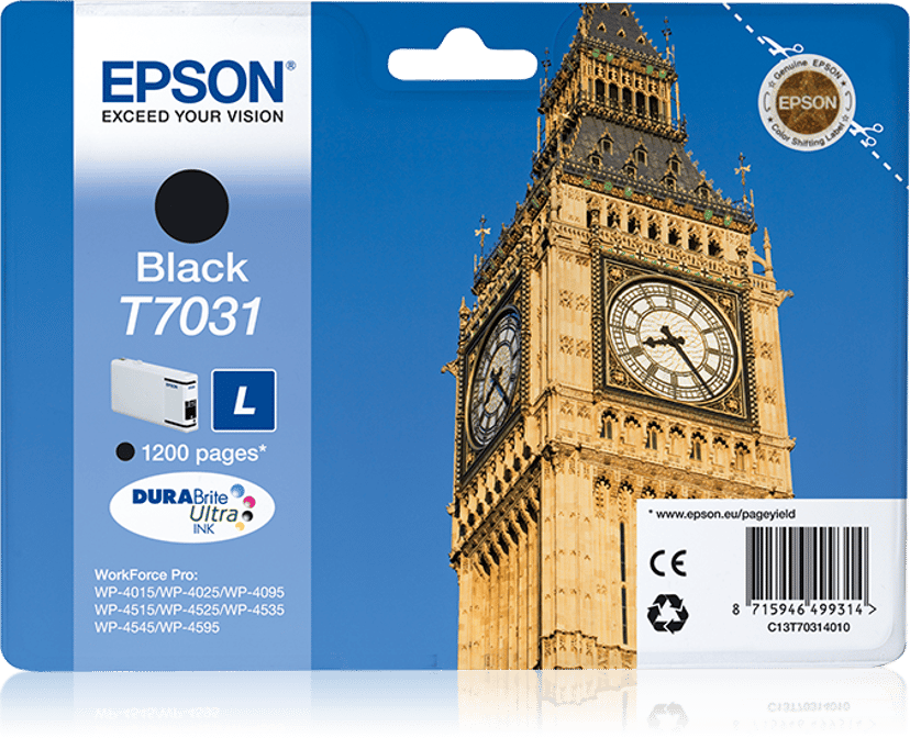 Epson Bläck Svart T7031 L - WP4000/4500