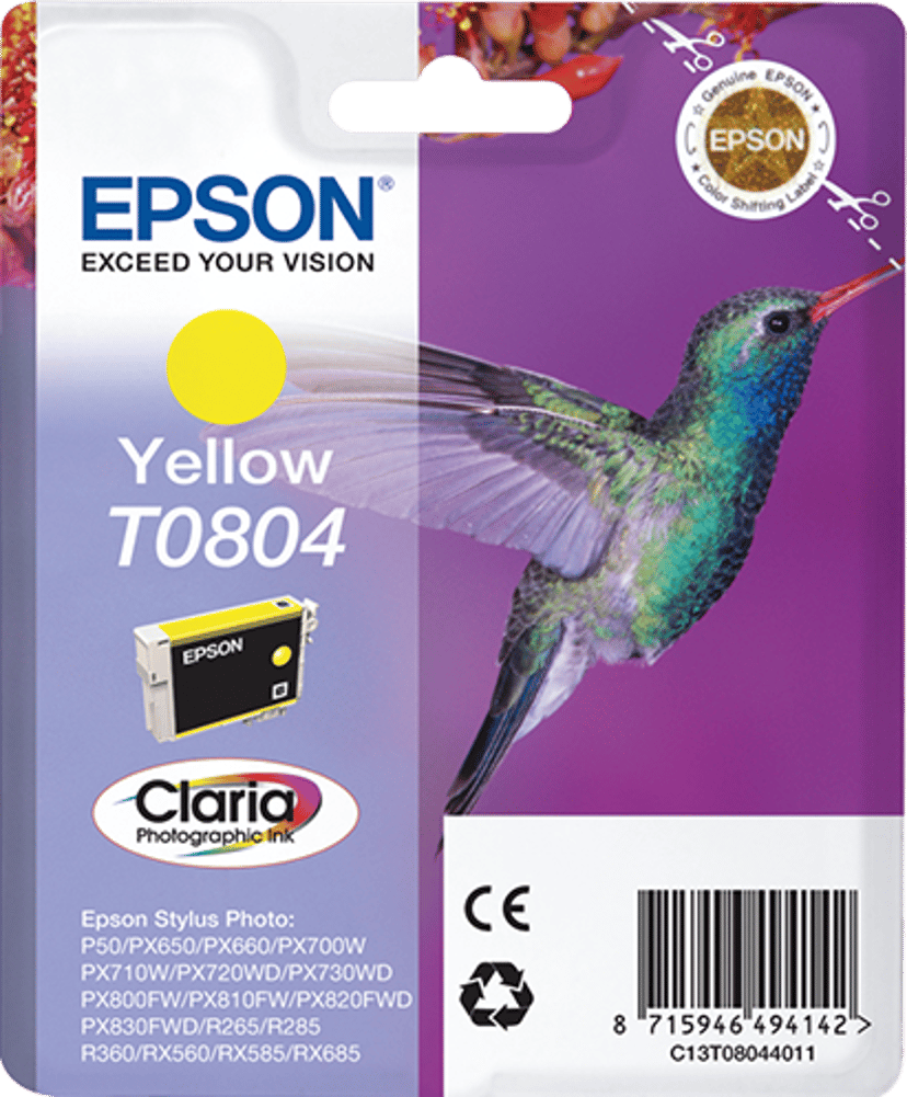 Epson Muste Keltainen T0804 - R265/360/RX560