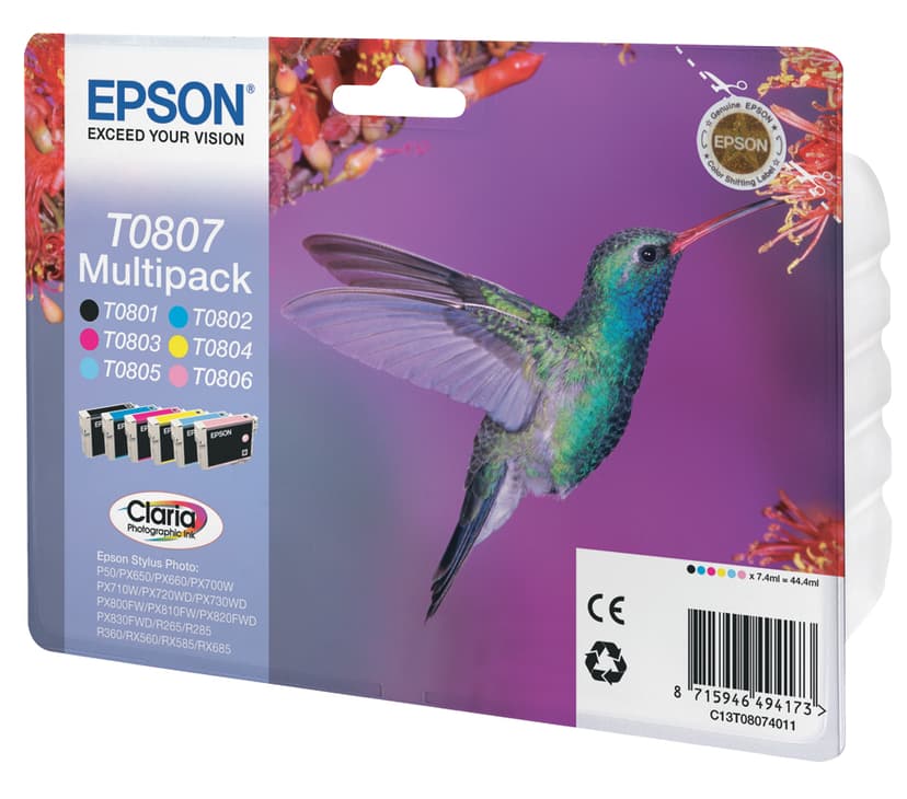 Epson Muste Monipakkaus T0801/2/3/4/5/6 - R265
