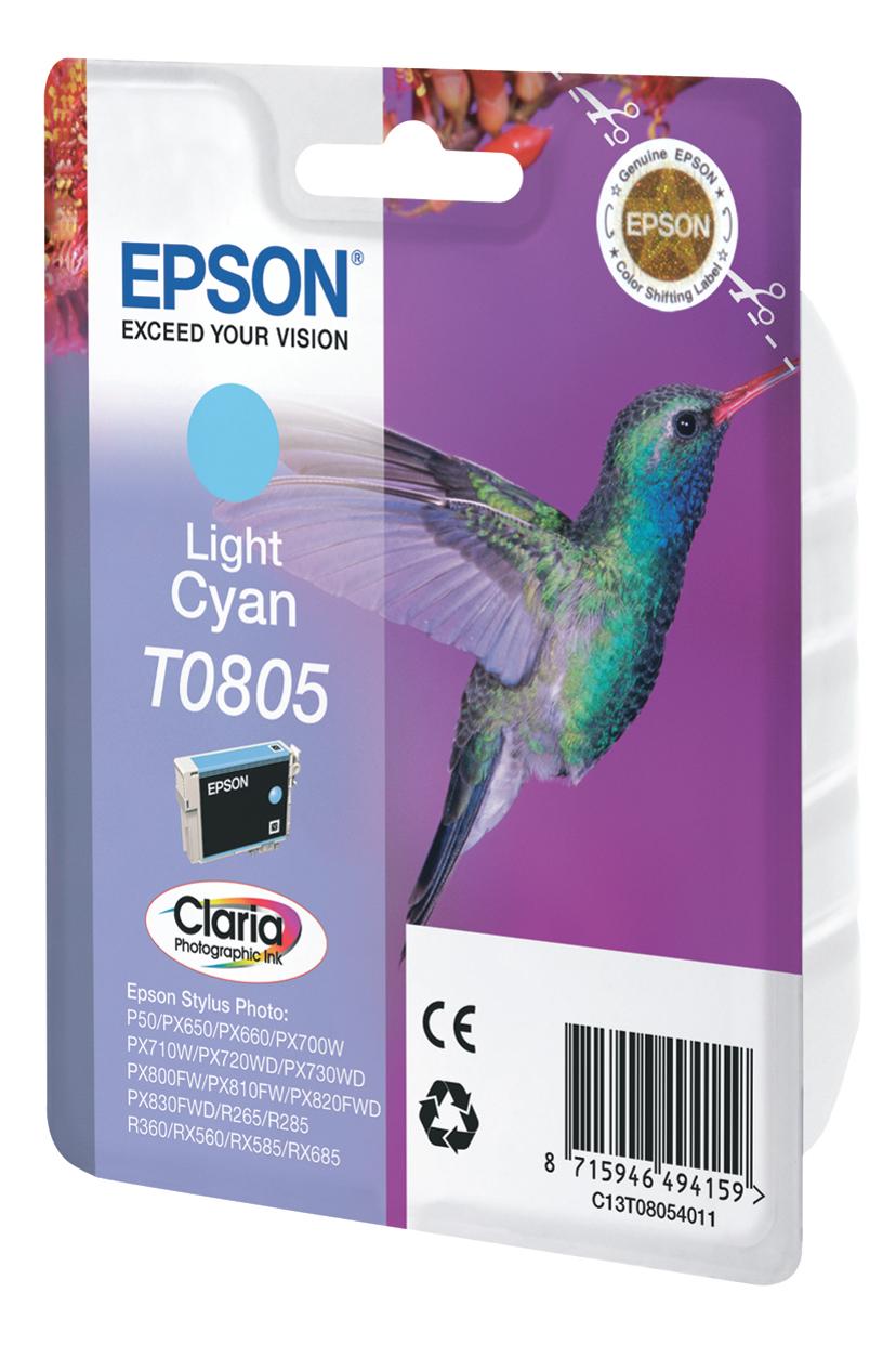 Epson Muste Kevyt Syaani T0805 - R265/360/RX560