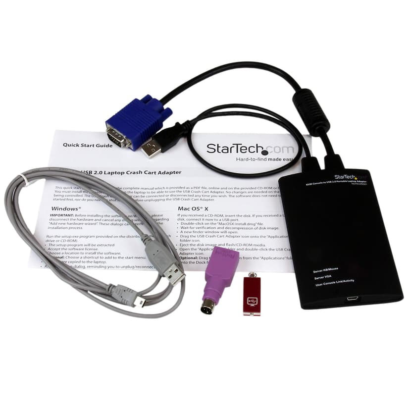 Startech KVM Console to USB 2.0 Portable Laptop Crash Cart Adapter