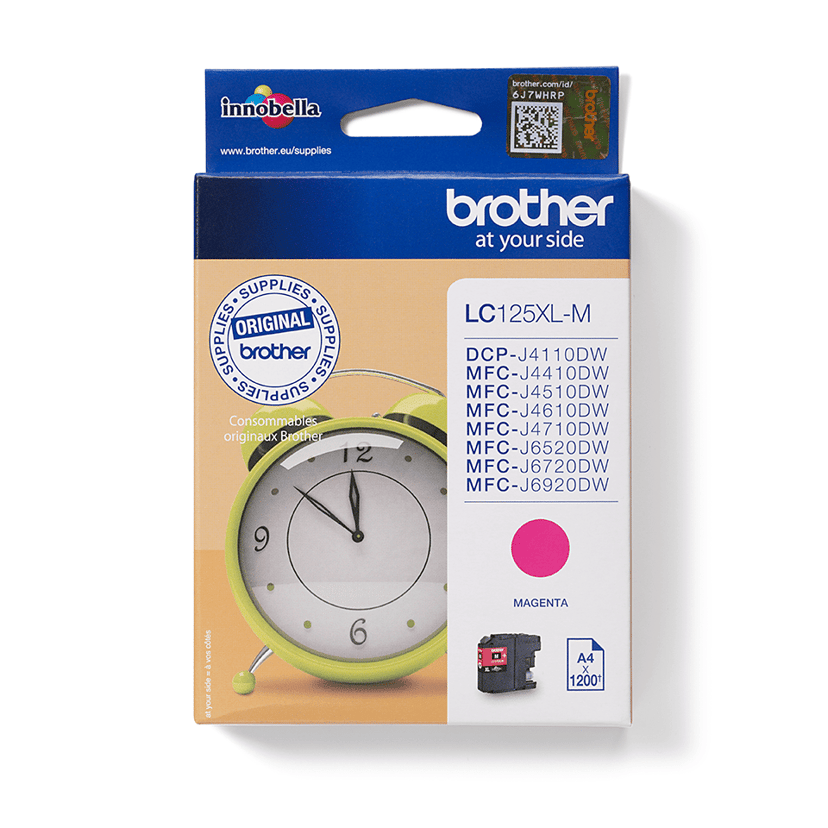 Brother Blekk Magenta HC LC125XLM - MFC-J4510DW