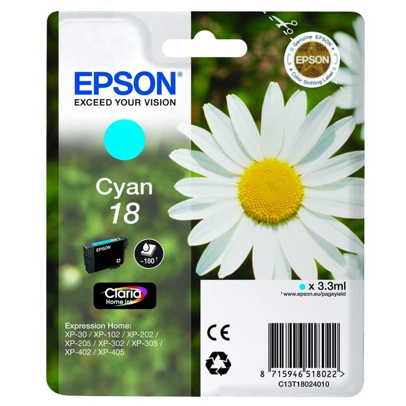 Epson Muste Syaani T1802 - XP-302