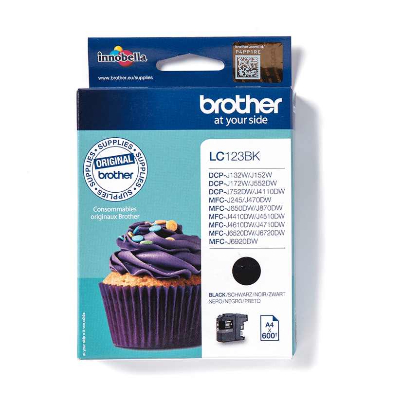 Brother Blæk Sort LC-123BK - MFC-J4510DW