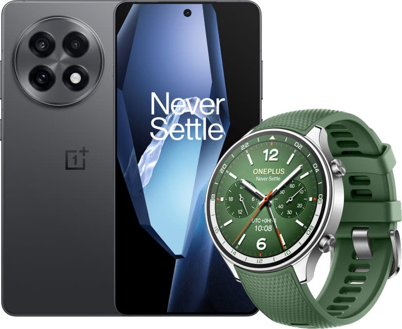 OnePlus 13R 256GB Svart + OnePlus Watch 2R
