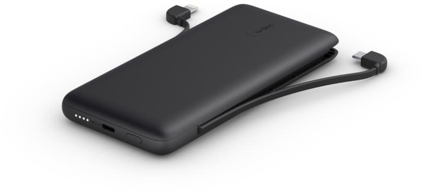 Belkin Powerbank USB-C PD With Integrated Cables 10000mAh Svart