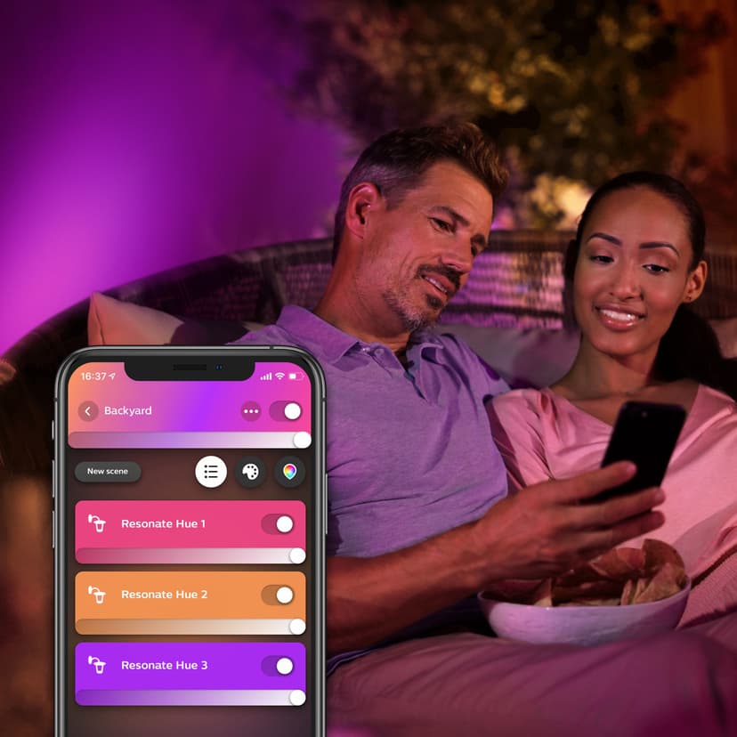Philips Hue Outdoor Resonate Wall Lantern 2X8w 24V, Inox