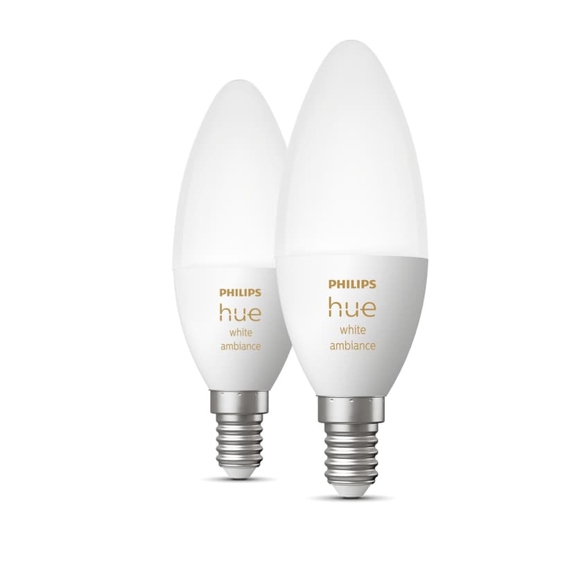 Philips Hue White ambiance Kronljus – E14 smart ljuskälla – (2-pack)