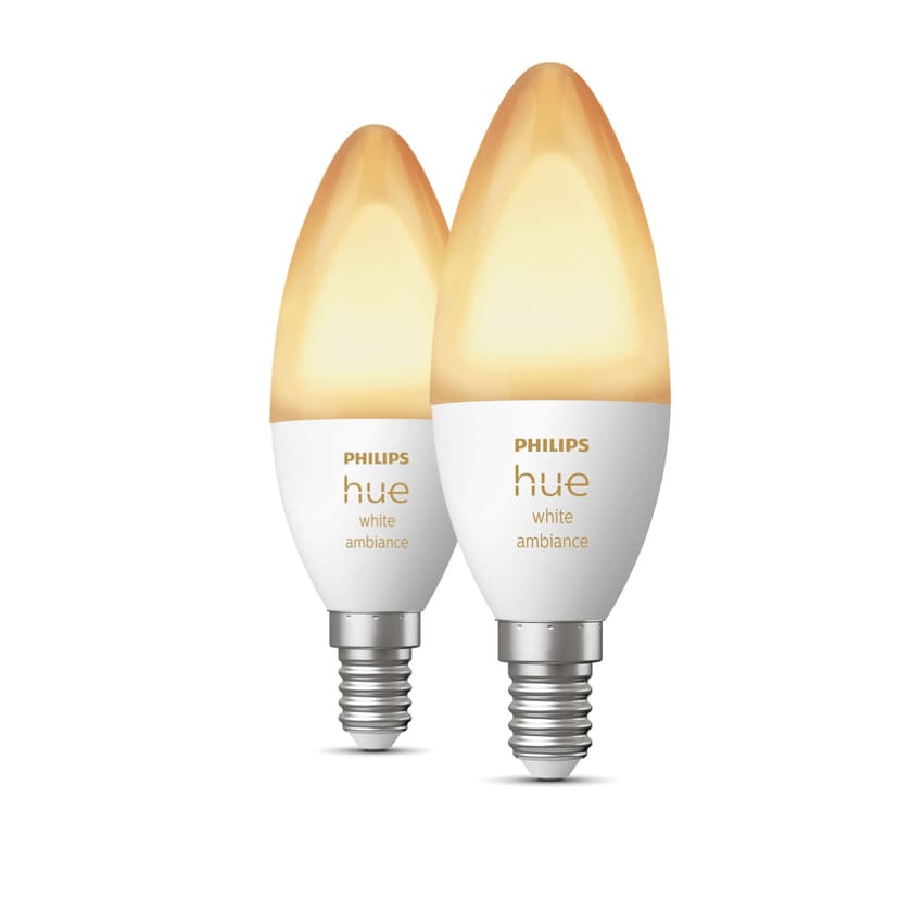 Philips Hue White ambiance Kronljus – E14 smart ljuskälla – (2-pack)