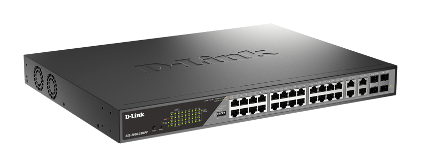 D-Link DSS-200G-28MPP nettverkssvitsj Håndtert L2 Gigabit Ethernet (10/100/1000) Strøm over Ethernet (PoE) 1U Grå