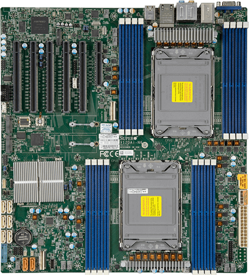 Supermicro MBD-X12DAI-N6-O moderkort Intel C621A LGA 4189 Utökad ATX LGA 4189 E-ATX