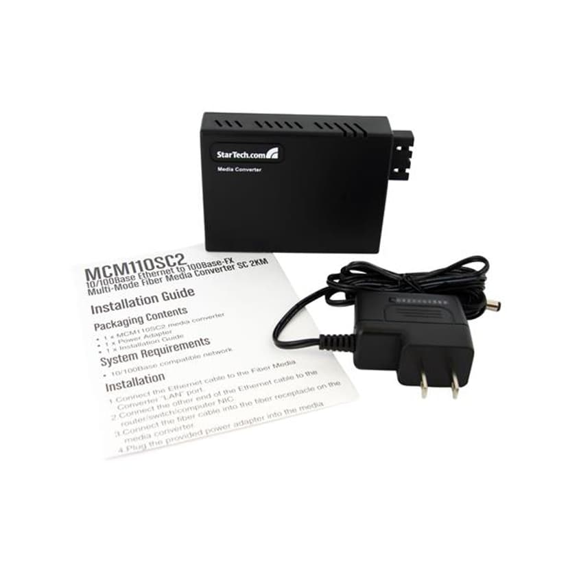 Startech StarTech.com 10/100 multi-mode Glasvezel Ethernet Converter SC 2 km