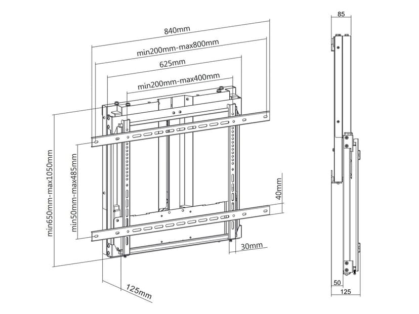 Multibrackets M Counterbalanced Väggfäste 23-40kg