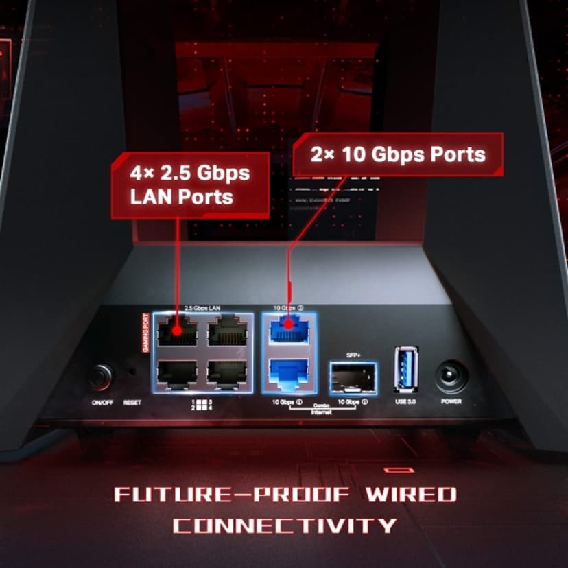 TP-Link Archer GE800 trådløs ruter 10 Gigabit Ethernet Tre-båndsfrekvens (2,4 GHz / 5 GHz / 6 GHz) Sort