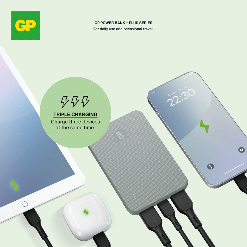 GP Powerbank Plus 5000mAh Grå 5000mAh Grå
