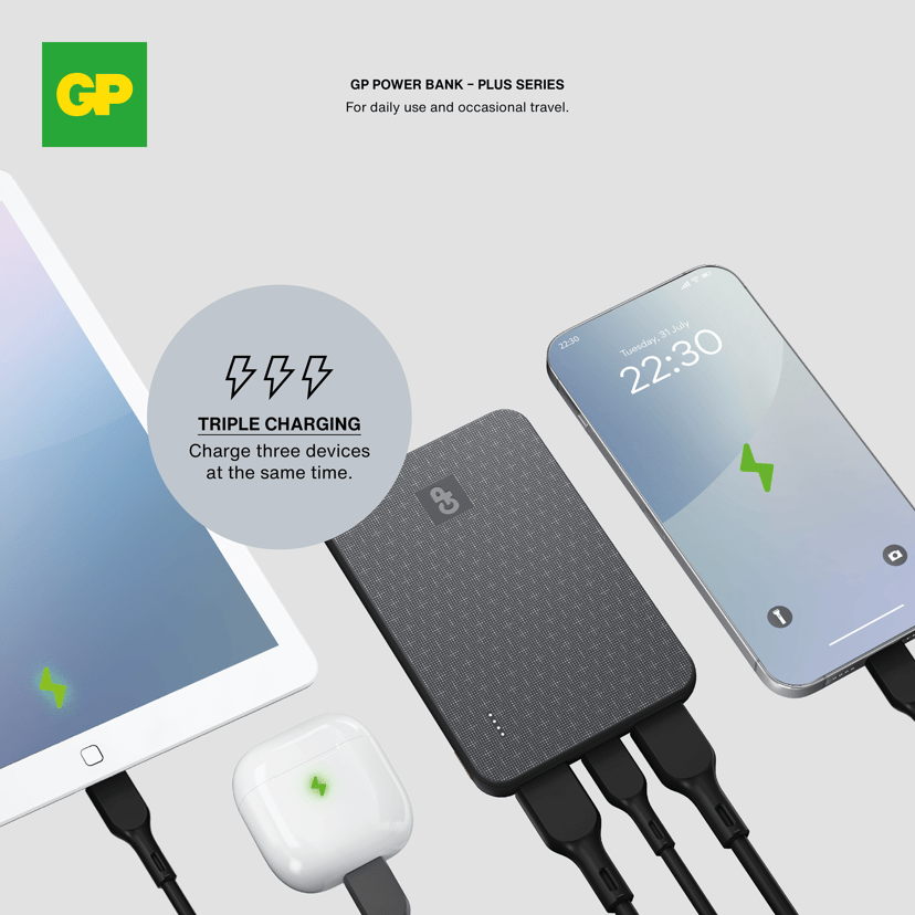 GP Powerbank Plus 5000mAh Musta 5000mAh Musta