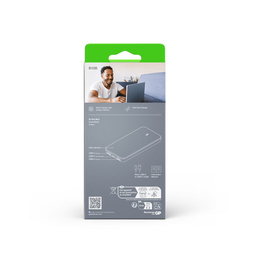 GP Powerbank Plus 10000mAh Svart 10000mAh Svart