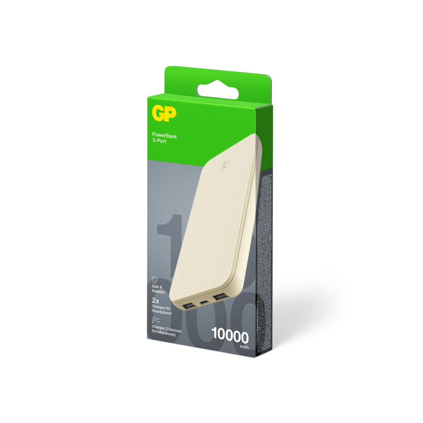 GP Powerbank Plus 10000mAh Kremfarge 10000mAh Krem