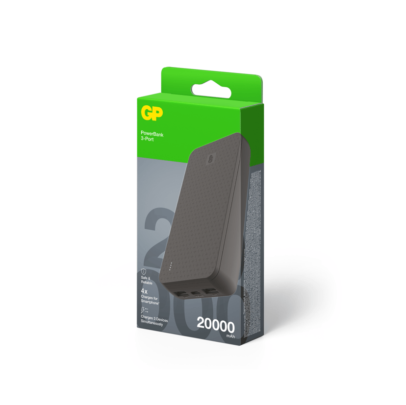 GP Powerbank Plus 20000mAh Svart 20000mAh Svart