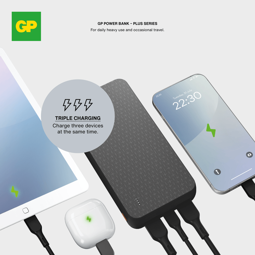 GP Powerbank Plus 20000mAh Svart 20000mAh Svart