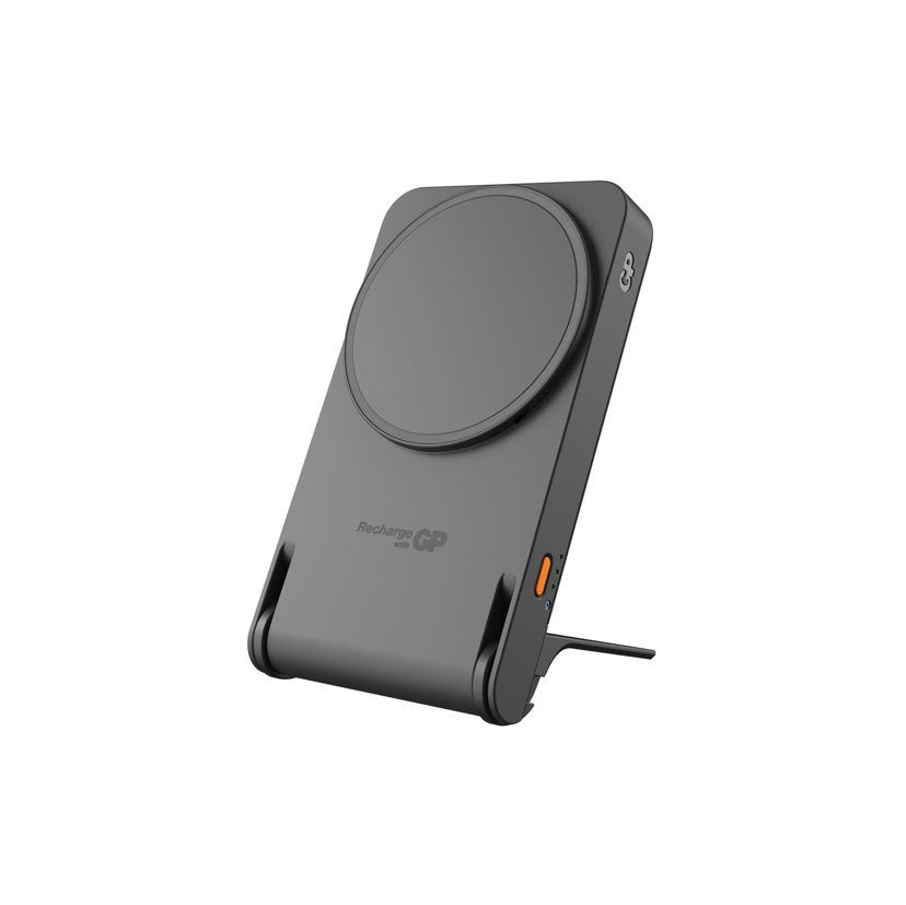 GP Magnetisk Safe 2-i-1 Trådløs Powerbank 5000 mAh 5000mAh Antrasittgrå
