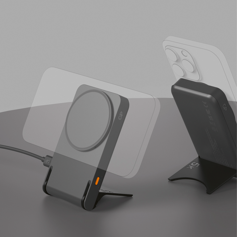 GP Magnetic Safe 2-in-1 Trådlös Powerbank 5000mAh 5000mAh Antracitgrå