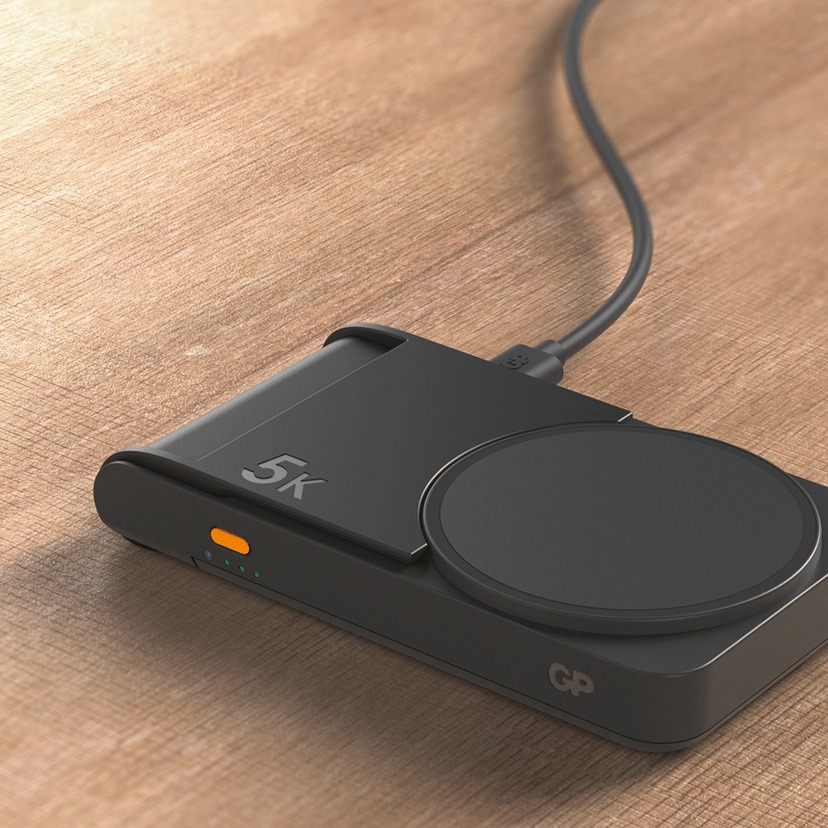 GP Magnetic Safe 2-in-1 Langaton Powerbank 5000mAh 5000mAh Antrasiitti harmaa