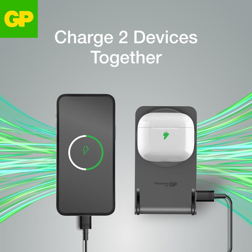 GP Magnetic Safe 2-in-1 Trådlös Powerbank 5000mAh 5000mAh Antracitgrå