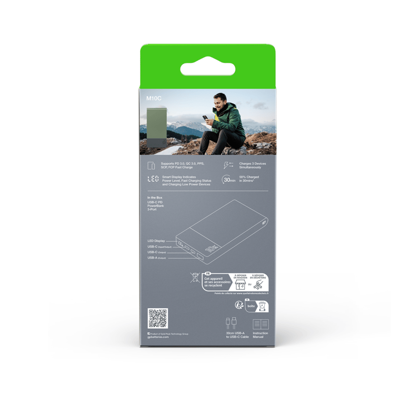 GP Powerbank M2+ 10 000 mAh Vihreä 10000mAh Vihreä