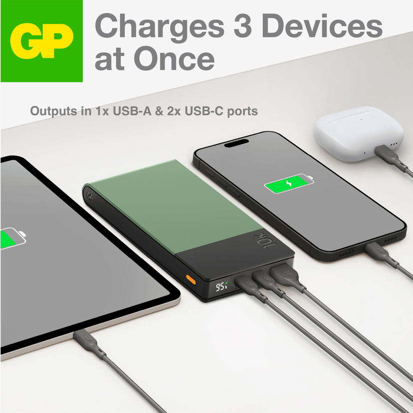 GP Powerbank M2+ 10000mAh Grön 10000mAh Grön
