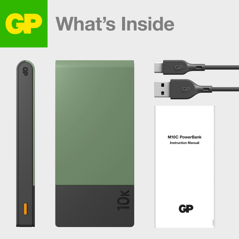 GP Powerbank M2+ 10000mAh Grön 10000mAh Grön