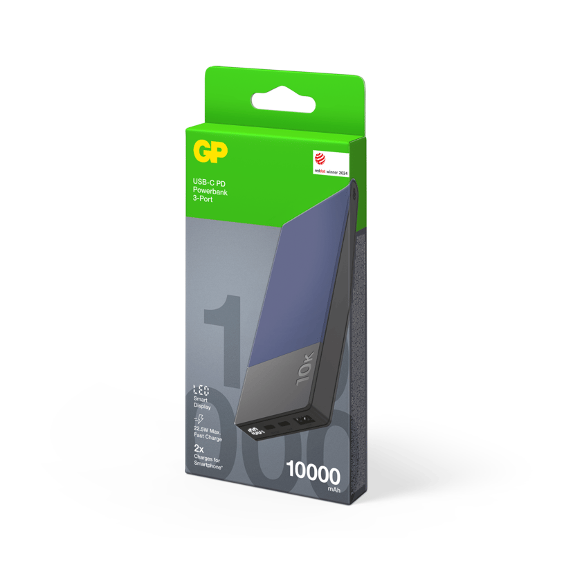 GP Powerbank M2+ 10.000mAh Blå 10000mAh Blå