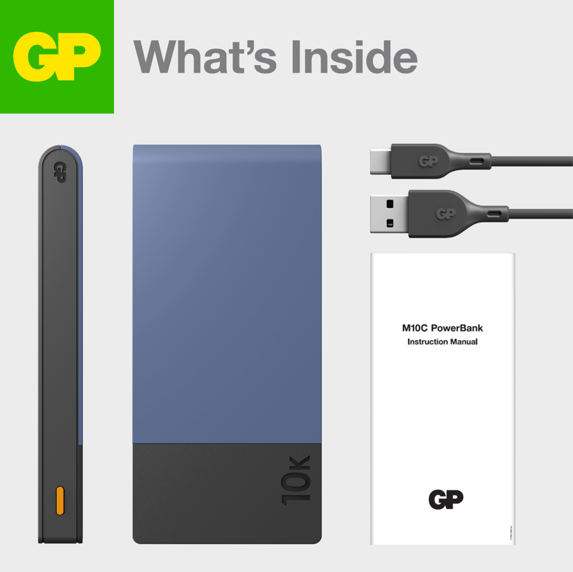 GP Powerbank M2+ 10.000mAh Blå 10000mAh Blå