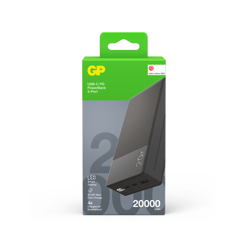 GP Powerbank M2+ 20000mAh Grå 10000mAh Grå