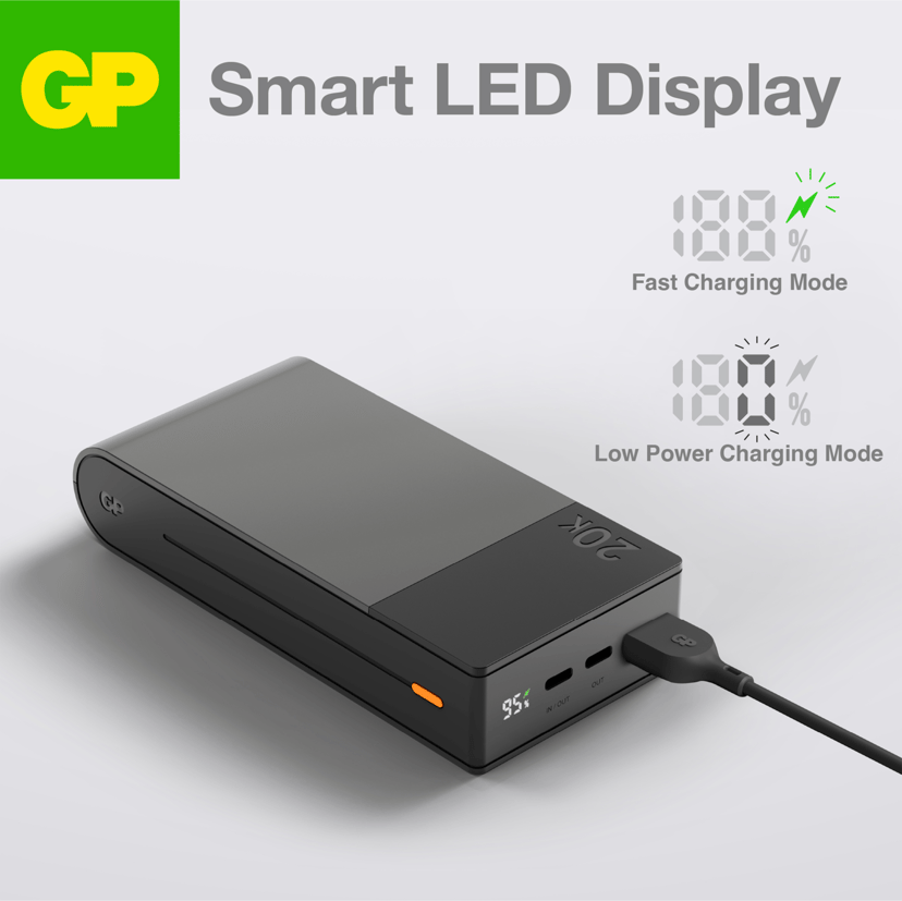 GP Powerbank M2+ 20 000 mAh Harmaa 10000mAh Harmaa
